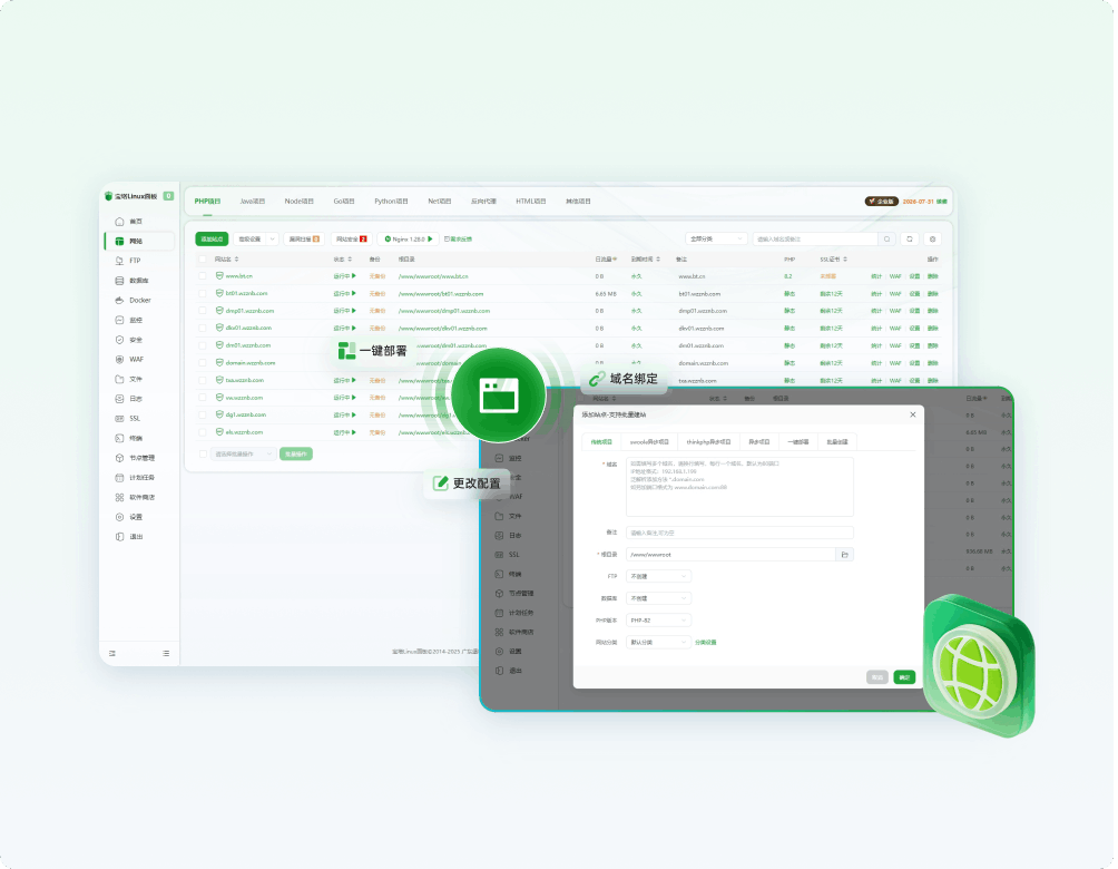 快速创建/管理网站